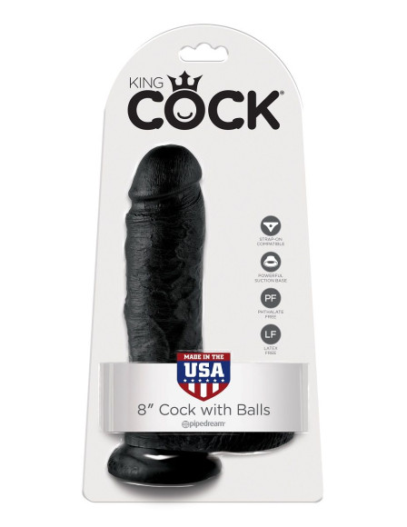 Чёрный фаллоимитатор 8 Cock with Balls - 21,3 см. Чёрный фаллоимитатор 8 Cock with Balls - 21,3 см.