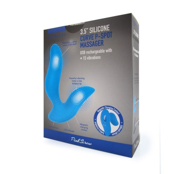 Синий вибромассажер простаты 3,5’’ Curve P-spot Massager - 12 см. Синий вибромассажер простаты 3,5’’ Curve P-spot Massager - 12 см.