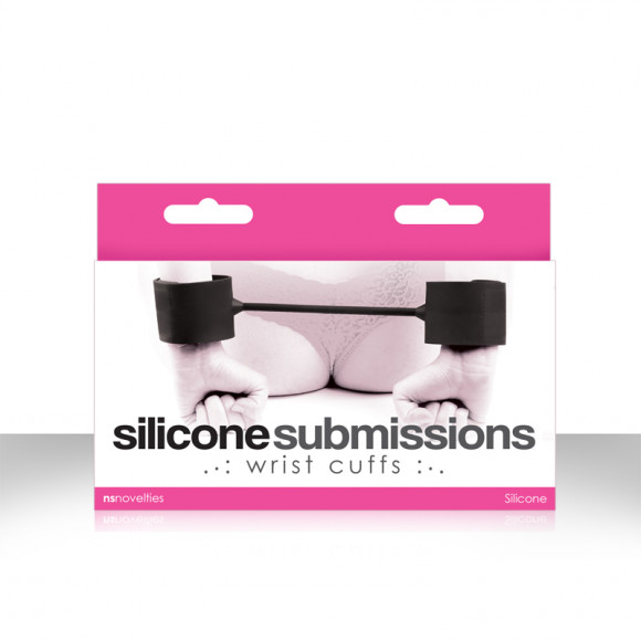 Чёрные силиконовые наручники Silicone Submissions Wrist Cuffs