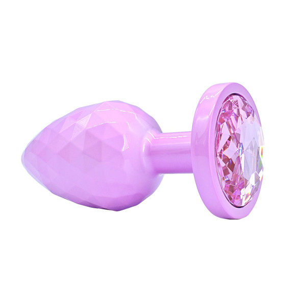 Розовая алюминиевая текстурная анальная пробка - 7,5 см. Розовая алюминиевая текстурная анальная пробка - 7,5 см.