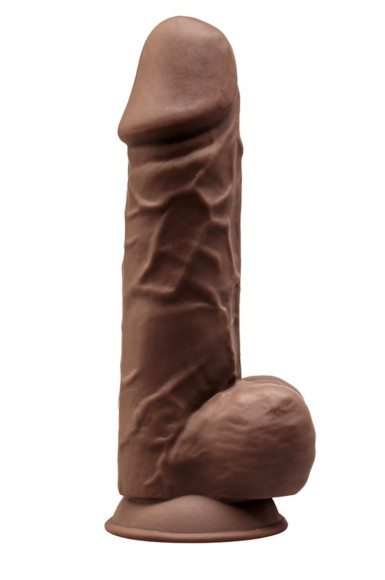 Коричневый фаллоимитатор Model 4 с мошонкой - 21,8 см. Коричневый фаллоимитатор Model 4 с мошонкой - 21,8 см.
