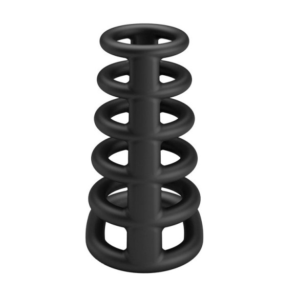 Черная насадка на пенис с подхватом мошонки Rodrigo Черная насадка на пенис с подхватом мошонки Rodrigo