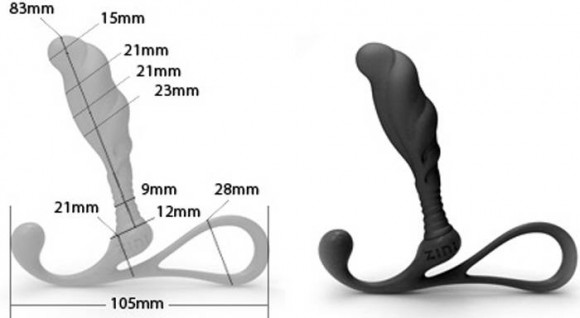 Средний черный массажер простаты ZINI JANUS ANTI-SHOCK