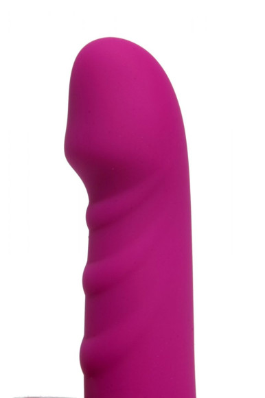 Лиловый силиконовый вибратор для точки G - 17 см. Лиловый силиконовый вибратор для точки G - 17 см.