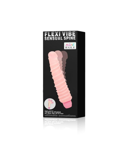 Гнущийся вибромассажер с хребтом - 19,5 см.