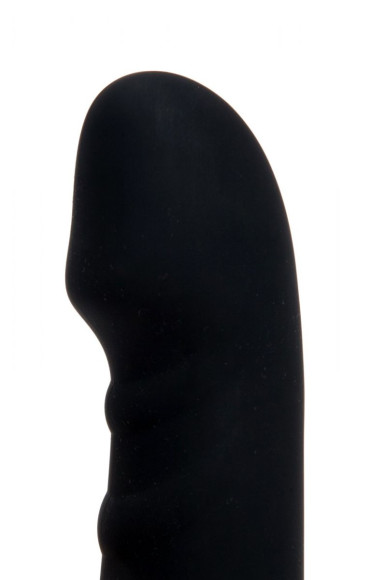 Черный силиконовый вибратор для точки G - 17 см. Черный силиконовый вибратор для точки G - 17 см.