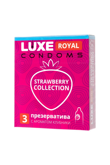 Презервативы с ароматом клубники LUXE Royal Strawberry Collection - 3 шт. Презервативы с ароматом клубники LUXE Royal Strawberry Collection - 3 шт.