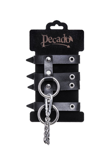 Черные однослойные кожаные наручники из двух ремешков Черные однослойные кожаные наручники из двух ремешков