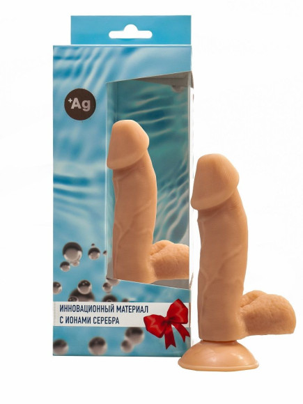 Телесный фаллоимитатор с ионами серебра №7 - 14,5 см. Телесный фаллоимитатор с ионами серебра №7 - 14,5 см.