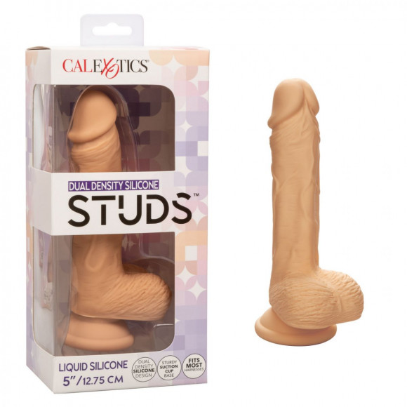 Телесный фаллоимитатор Dual Density Silicone Studs - 17,75 см.