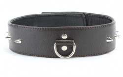 Коричневый кожаный ошейник увеличенного размера Коричневый кожаный ошейник увеличенного размера