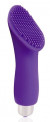 Фиолетовый вибромассажер с шипиками - 9,5 см.