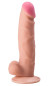 Телесный фаллоимитатор на присоске с выраженным рельефом - 19 см.