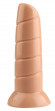 Телесный винтовой анальный фаллоимитатор - 19,5 см.