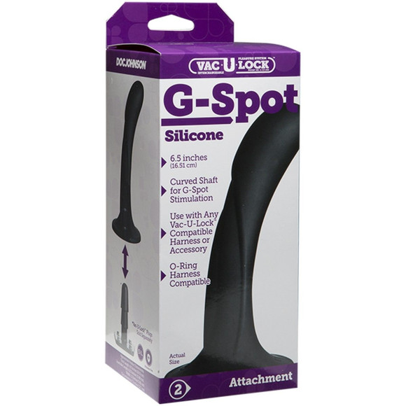Черная изогнутая насадка Vac-U-Lock G-Spot - 16,5 см. Черная изогнутая насадка Vac-U-Lock G-Spot - 16,5 см.