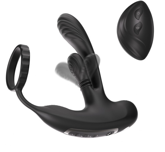 Черный инновационный масcажер простаты Hero с технологией массажа на 360 градусов