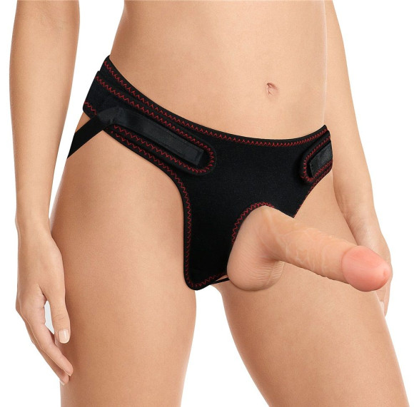 Телесная насадка с черными трусиками Easy Strapon Set 7.0 - 18 см. Телесная насадка с черными трусиками Easy Strapon Set 7.0 - 18 см.