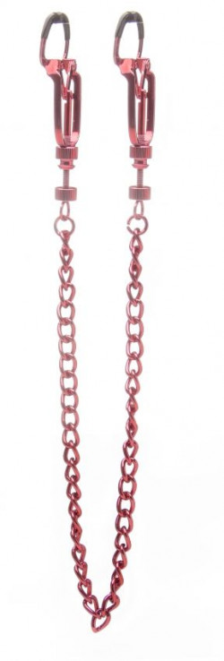 Красные зажимы на соски с цепочкой Helix Nipple Clamps