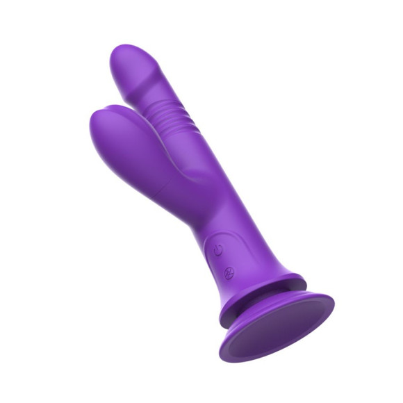 Фиолетовый вибратор-кролик на присоске - 23,8 см. Фиолетовый вибратор-кролик на присоске - 23,8 см.
