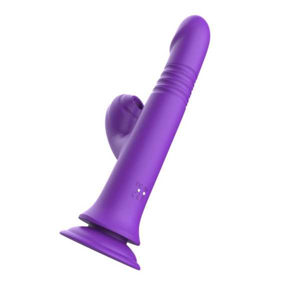 Фиолетовый вибратор-кролик на присоске - 23,8 см. Фиолетовый вибратор-кролик на присоске - 23,8 см.