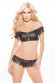Топ и трусики с бахромой Faux Leather Off-Shoulder Top & G-String Set