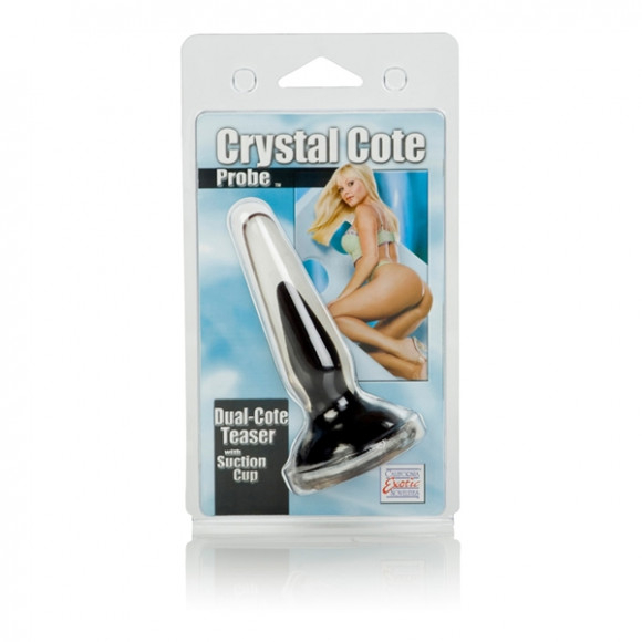 Черная анальная пробка Crystal Cote Probes