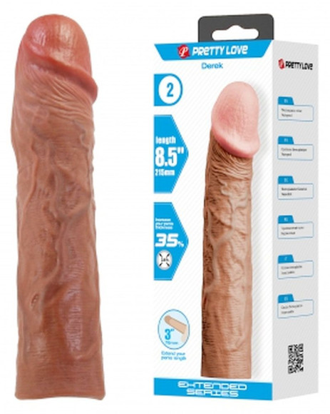 Удлиняющая насадка на пенис Derek - 21,5 см.