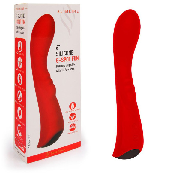 Красный вибромассажер 6 Silicone G-Spot Fun - 19,1 см. Красный вибромассажер 6 Silicone G-Spot Fun - 19,1 см.