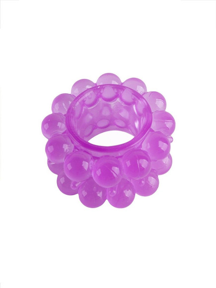 Лиловое эрекционное кольцо с 2 рядами стимулирующих шариков Лиловое эрекционное кольцо с 2 рядами стимулирующих шариков