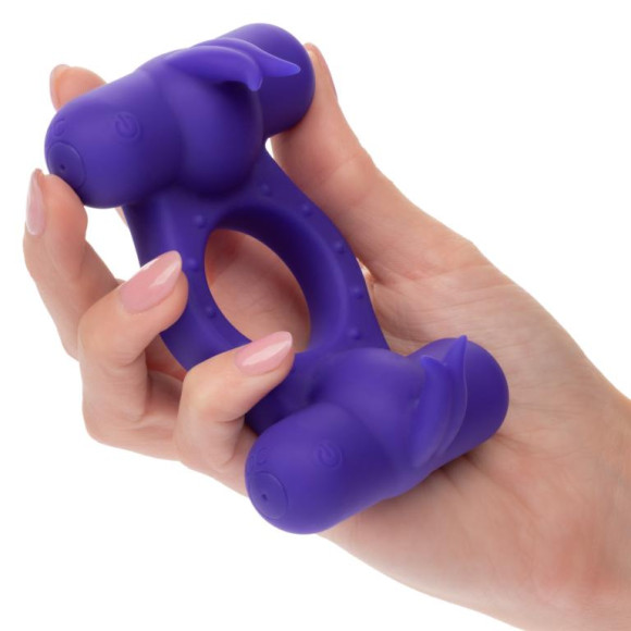 Фиолетовое эрекционное виброкольцо с двумя моторами Silicone Rechargeable Triple Orgasm Enhancer Фиолетовое эрекционное виброкольцо с двумя моторами Silicone Rechargeable Triple Orgasm Enhancer