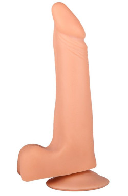 Фаллоимитатор-реалистик с мошонкой на присоске - 17,8 см. Фаллоимитатор-реалистик с мошонкой на присоске - 17,8 см.