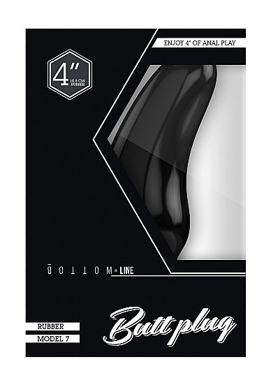 Черный изогнутый анальный стимулятор Bottom Line Model 7 - 10,5 см.