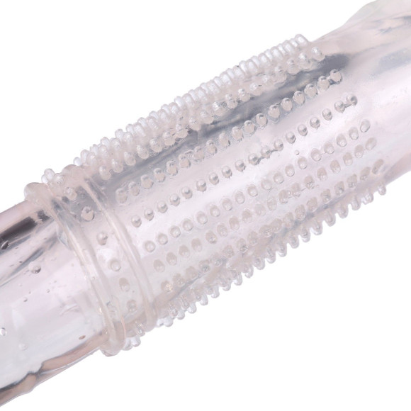 Прозрачная массажная насадка на пенис с усиками - 12,5 см. Прозрачная массажная насадка на пенис с усиками - 12,5 см.