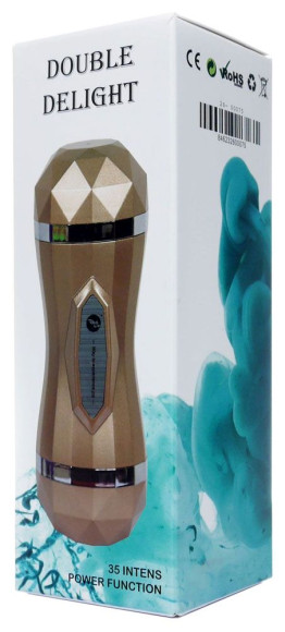 Двусторонний мастурбатор с вибрацией Double Delight - вагина и ротик Двусторонний мастурбатор с вибрацией Double Delight - вагина и ротик