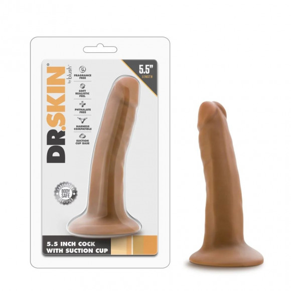 Карамельный фаллоимитатор 5.5 Inch Long Dildo With Suction Cup Base - 13,9 см.