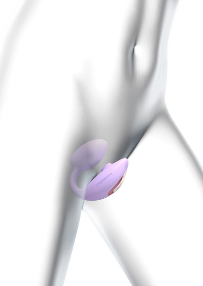 Сиреневый U-образный стимулятор клитора и точки G с пультом ДУ Wonderlover Сиреневый U-образный стимулятор клитора и точки G с пультом ДУ Wonderlover