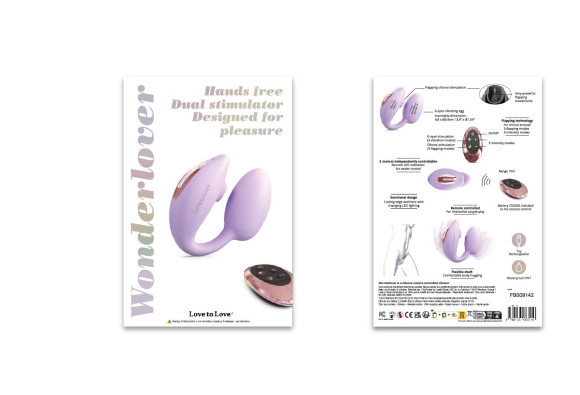 Сиреневый U-образный стимулятор клитора и точки G с пультом ДУ Wonderlover Сиреневый U-образный стимулятор клитора и точки G с пультом ДУ Wonderlover