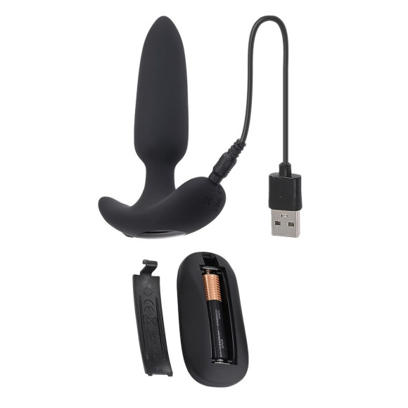 Черная анальная вибропробка с пультом ДУ Black Beauty - 11,3 см. Черная анальная вибропробка с пультом ДУ Black Beauty - 11,3 см.