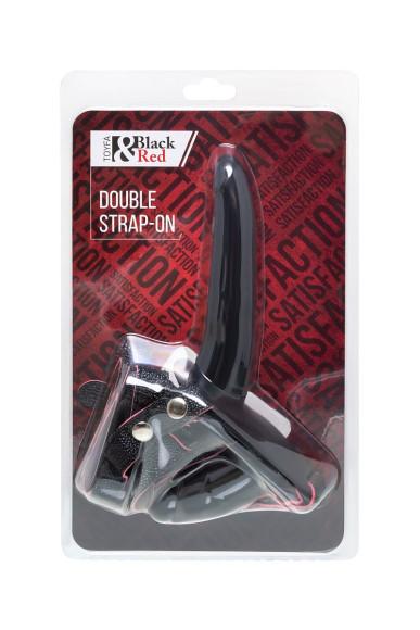 Черный страпон на ремнях с вагинальной пробкой - 15 см. Черный страпон на ремнях с вагинальной пробкой - 15 см.