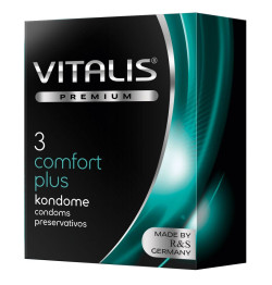 Контурные презервативы VITALIS PREMIUM comfort plus - 3 шт. Контурные презервативы VITALIS PREMIUM comfort plus - 3 шт.