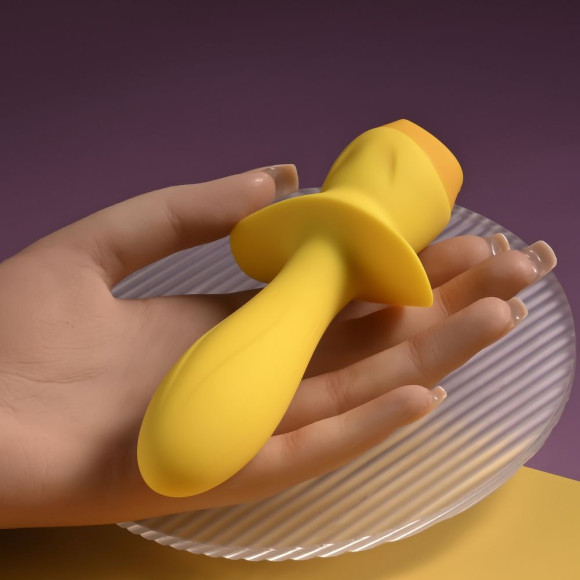 Желтая анальная вибропробка Mellow Yellow - 13,5 см. Желтая анальная вибропробка Mellow Yellow - 13,5 см.