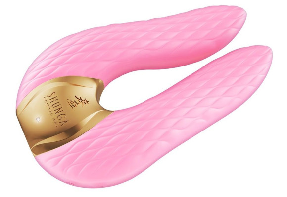 Розовый двойной вибростимулятор AIKO с двумя моторами Розовый двойной вибростимулятор AIKO с двумя моторами