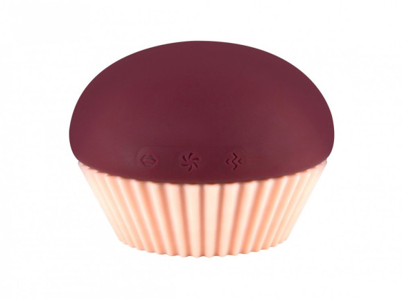 Бордовый вакуум-волновой вибратор в форме капкейка Бордовый вакуум-волновой вибратор в форме капкейка