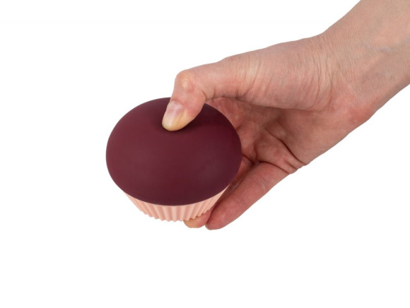 Бордовый вакуум-волновой вибратор в форме капкейка Бордовый вакуум-волновой вибратор в форме капкейка