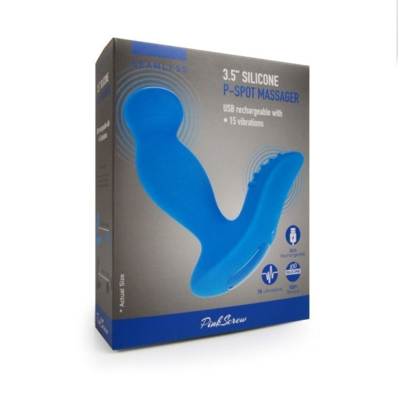 Синий вибромассажер простаты 3,5’’ P-spot Massager - 12,5 см. Синий вибромассажер простаты 3,5’’ P-spot Massager - 12,5 см.