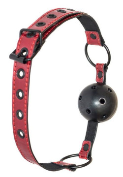 Черно-красный кляп-шарик Love Bite Черно-красный кляп-шарик Love Bite