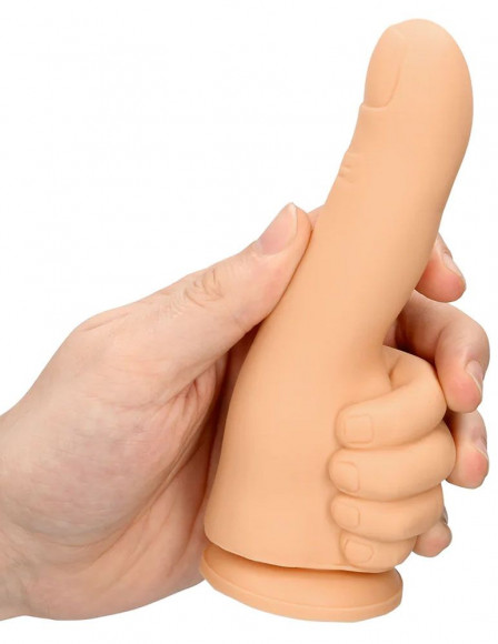 Телесный фаллоимитатор в форме пальца Thumbs Up - 17,2 см.