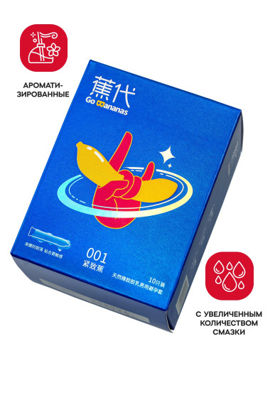 Увлажненные презервативы с ароматом банана Elasun Go Bananas - 10 шт. Увлажненные презервативы с ароматом банана Elasun Go Bananas - 10 шт.
