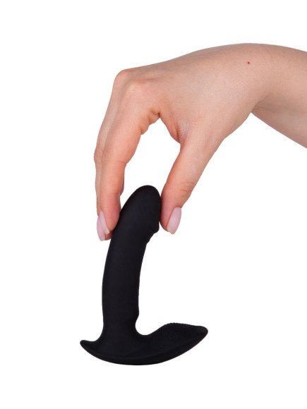 Чёрный массажёр простаты с вибрацией Чёрный массажёр простаты с вибрацией