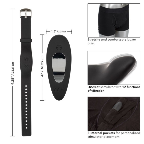 Черные трусы-боксеры с вибромассажером Remote Control Panty Set L/XL Черные трусы-боксеры с вибромассажером Remote Control Panty Set L/XL